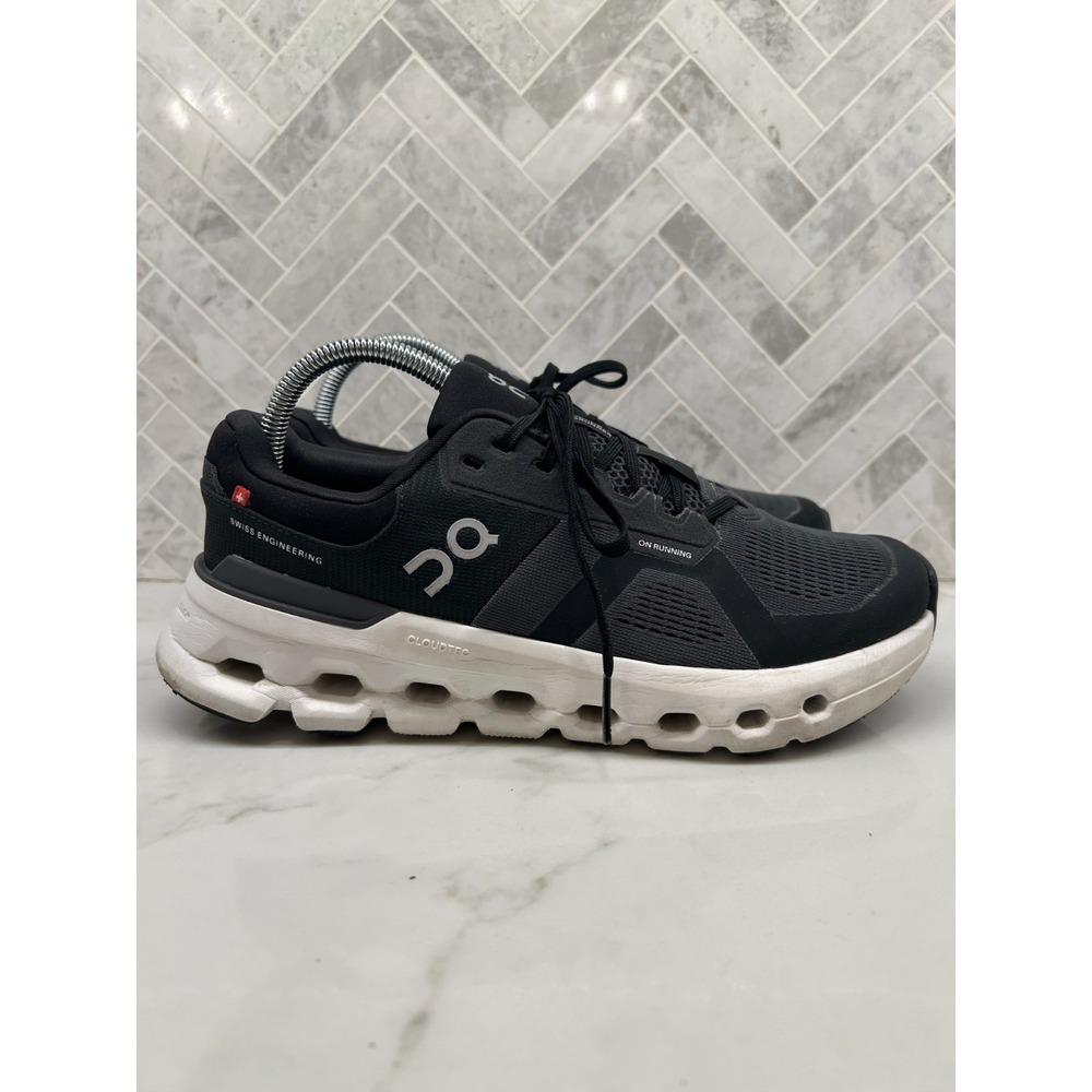 On Cloud Cloudrunner 2 Running Shoes Womens Size 9 Eclipse Black White Sneakers